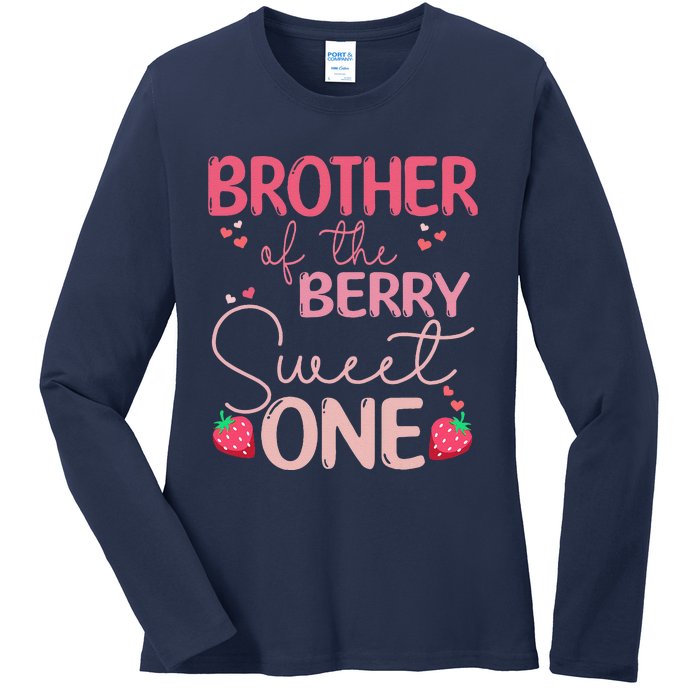 Brother Of The Berry Sweet One Strawberry First Birthday Ladies Long Sleeve Shirt