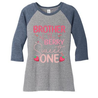 Brother Of The Berry Sweet One Strawberry First Birthday Women's Tri-Blend 3/4-Sleeve Raglan Shirt