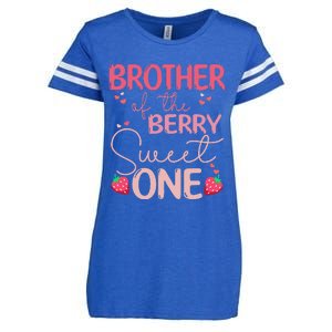 Brother Of The Berry Sweet One Strawberry First Birthday Enza Ladies Jersey Football T-Shirt