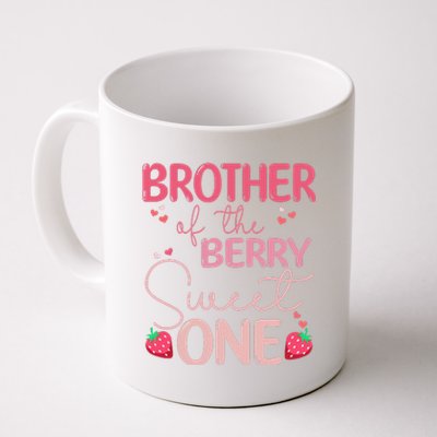 Brother Of The Berry Sweet One Strawberry First Birthday Coffee Mug