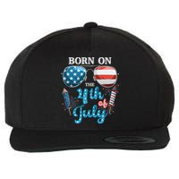 Born On The Fourth Of July 4th Of July Birthday Patriotic Wool Snapback Cap