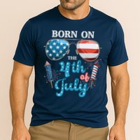 Born On The Fourth Of July 4th Of July Birthday Patriotic Cooling Performance Crew T-Shirt