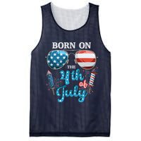 Born On The Fourth Of July 4th Of July Birthday Patriotic Mesh Reversible Basketball Jersey Tank