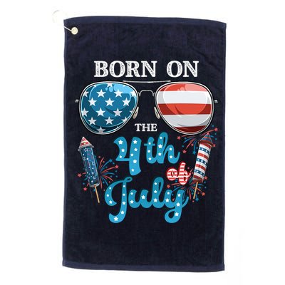 Born On The Fourth Of July 4th Of July Birthday Patriotic Golf Towel