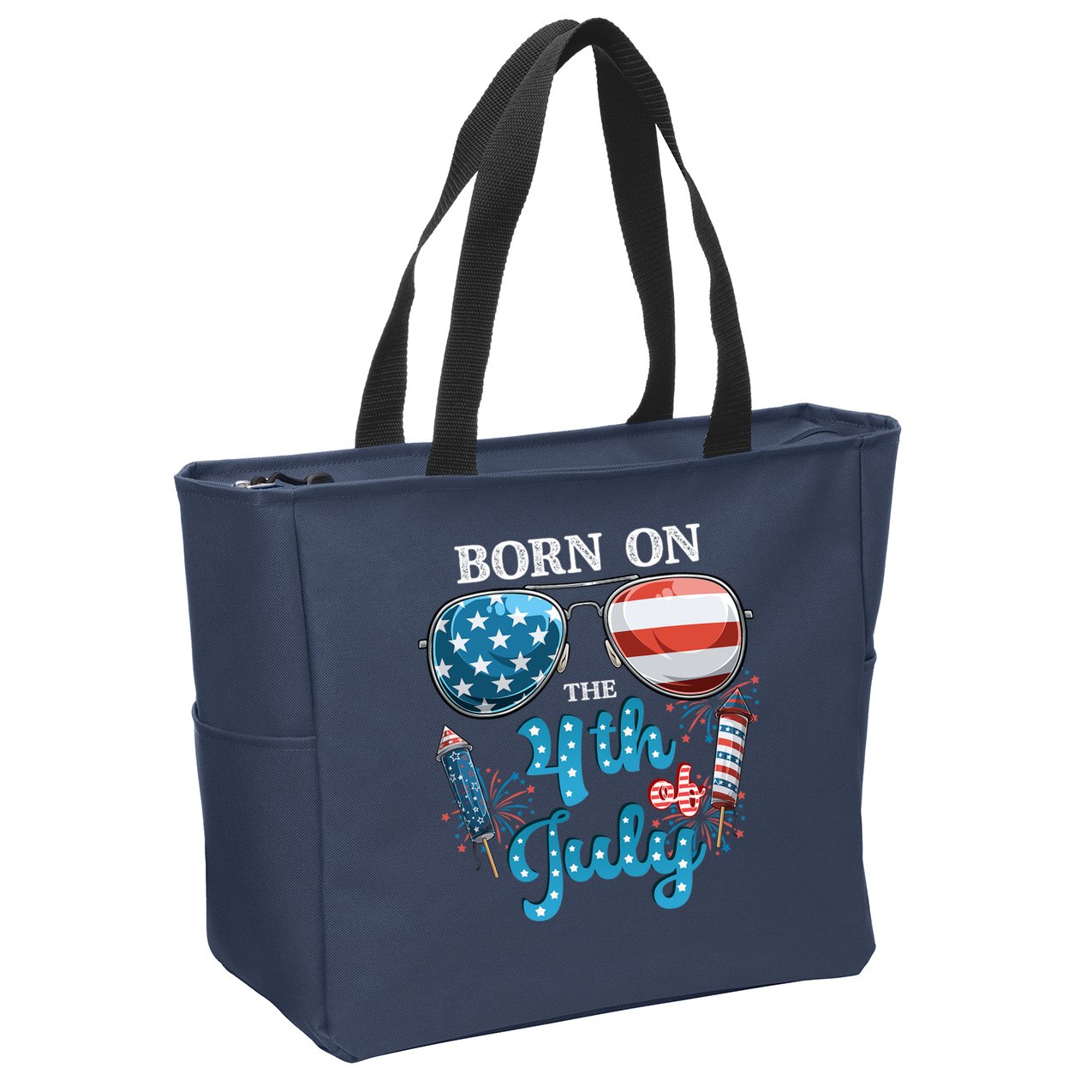 Born On The Fourth Of July 4th Of July Birthday Patriotic Zip Tote Bag