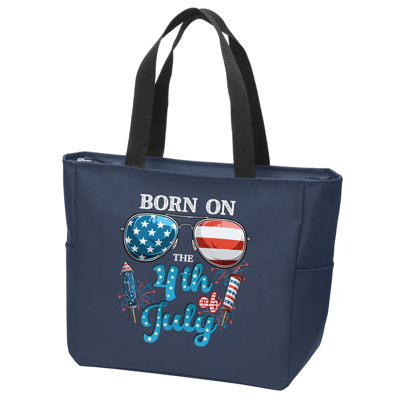 Born On The Fourth Of July 4th Of July Birthday Patriotic Zip Tote Bag