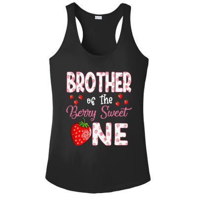 Brother Of The Berry Sweet One Strawberry First Birthday Ladies PosiCharge Competitor Racerback Tank