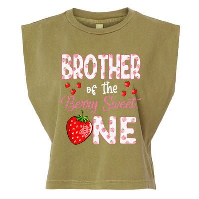 Brother Of The Berry Sweet One Strawberry First Birthday Garment-Dyed Women's Muscle Tee