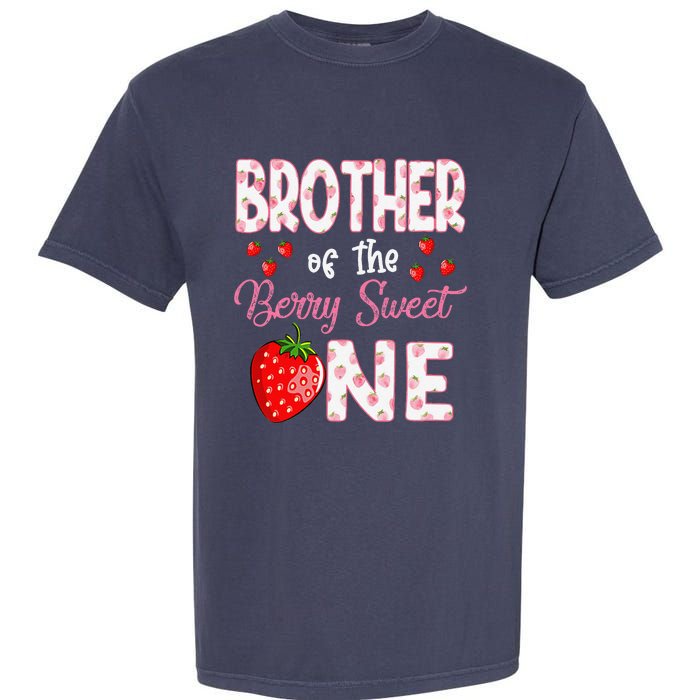 Brother Of The Berry Sweet One Strawberry First Birthday Garment-Dyed Heavyweight T-Shirt