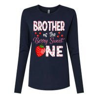 Brother Of The Berry Sweet One Strawberry First Birthday Womens Cotton Relaxed Long Sleeve T-Shirt