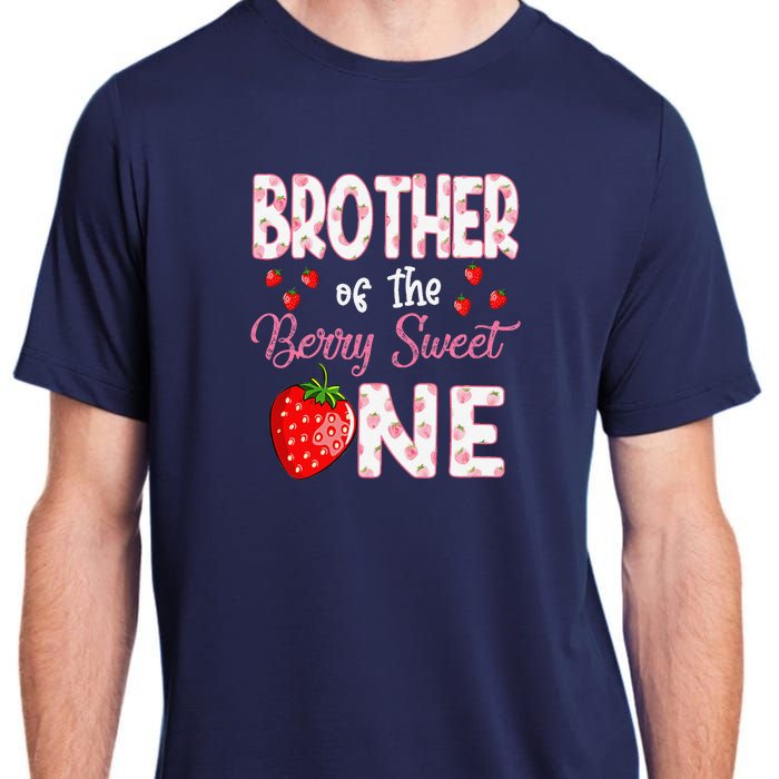 Brother Of The Berry Sweet One Strawberry First Birthday Adult ChromaSoft Performance T-Shirt