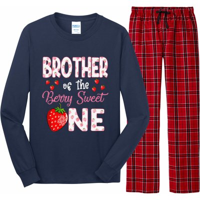 Brother Of The Berry Sweet One Strawberry First Birthday Long Sleeve Pajama Set