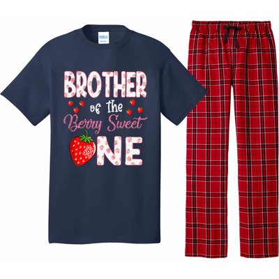 Brother Of The Berry Sweet One Strawberry First Birthday Pajama Set