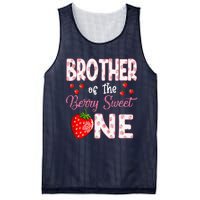 Brother Of The Berry Sweet One Strawberry First Birthday Mesh Reversible Basketball Jersey Tank