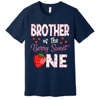 Brother Of The Berry Sweet One Strawberry First Birthday Premium T-Shirt