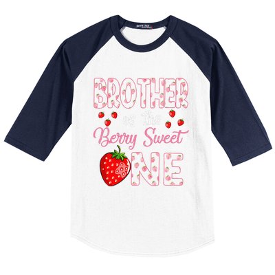 Brother Of The Berry Sweet One Strawberry First Birthday Baseball Sleeve Shirt