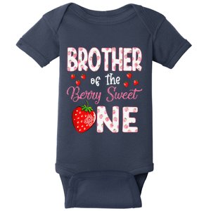 Brother Of The Berry Sweet One Strawberry First Birthday Baby Bodysuit