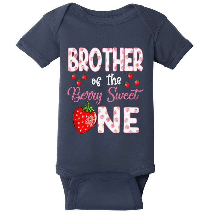 Brother Of The Berry Sweet One Strawberry First Birthday Baby Bodysuit