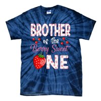 Brother Of The Berry Sweet One Strawberry First Birthday Tie-Dye T-Shirt