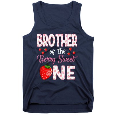 Brother Of The Berry Sweet One Strawberry First Birthday Tank Top