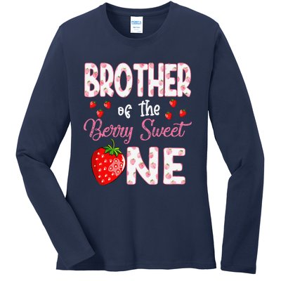 Brother Of The Berry Sweet One Strawberry First Birthday Ladies Long Sleeve Shirt