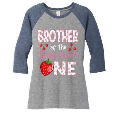 Brother Of The Berry Sweet One Strawberry First Birthday Women's Tri-Blend 3/4-Sleeve Raglan Shirt