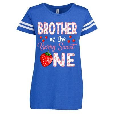 Brother Of The Berry Sweet One Strawberry First Birthday Enza Ladies Jersey Football T-Shirt