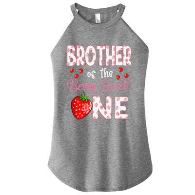 Brother Of The Berry Sweet One Strawberry First Birthday Women's Perfect Tri Rocker Tank