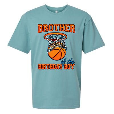 Brother Of The Birthday Boy Basketball Birthday Family Party Sueded Cloud Jersey T-Shirt