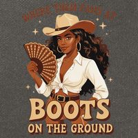 Boots On The Ground Where Them Fans At Black Cowgirl Cotton Canvas Backpack