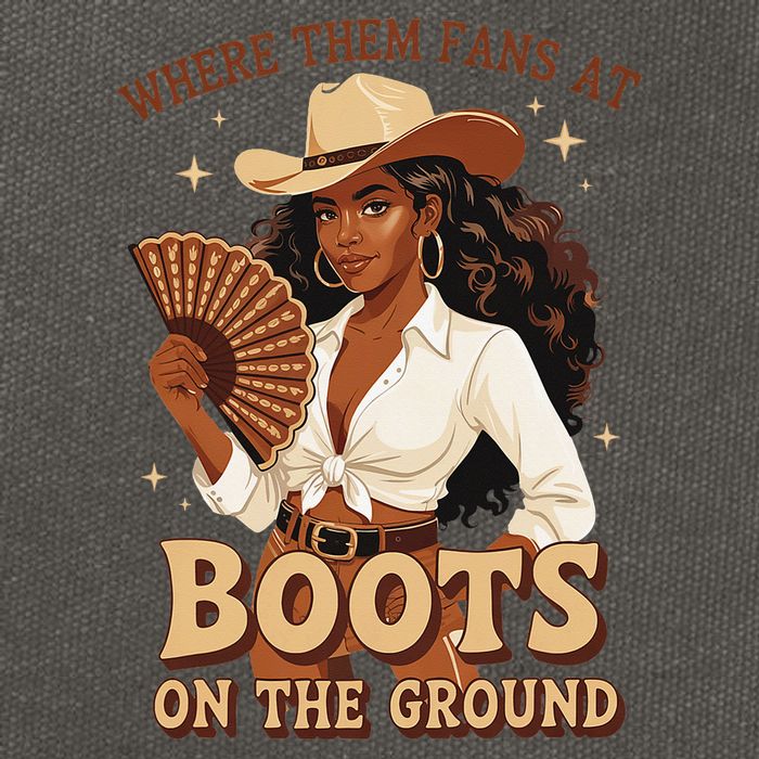 Boots On The Ground Where Them Fans At Black Cowgirl Cotton Canvas Backpack