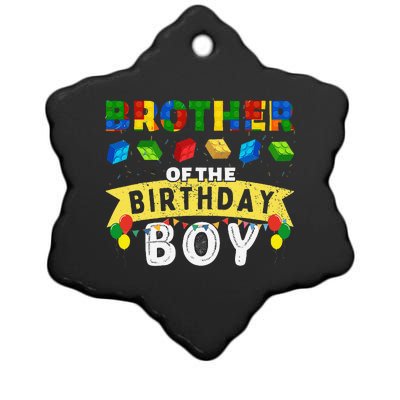 Brother Of The Birthday Boy Building Blocks Master Builder Ceramic Star Ornament