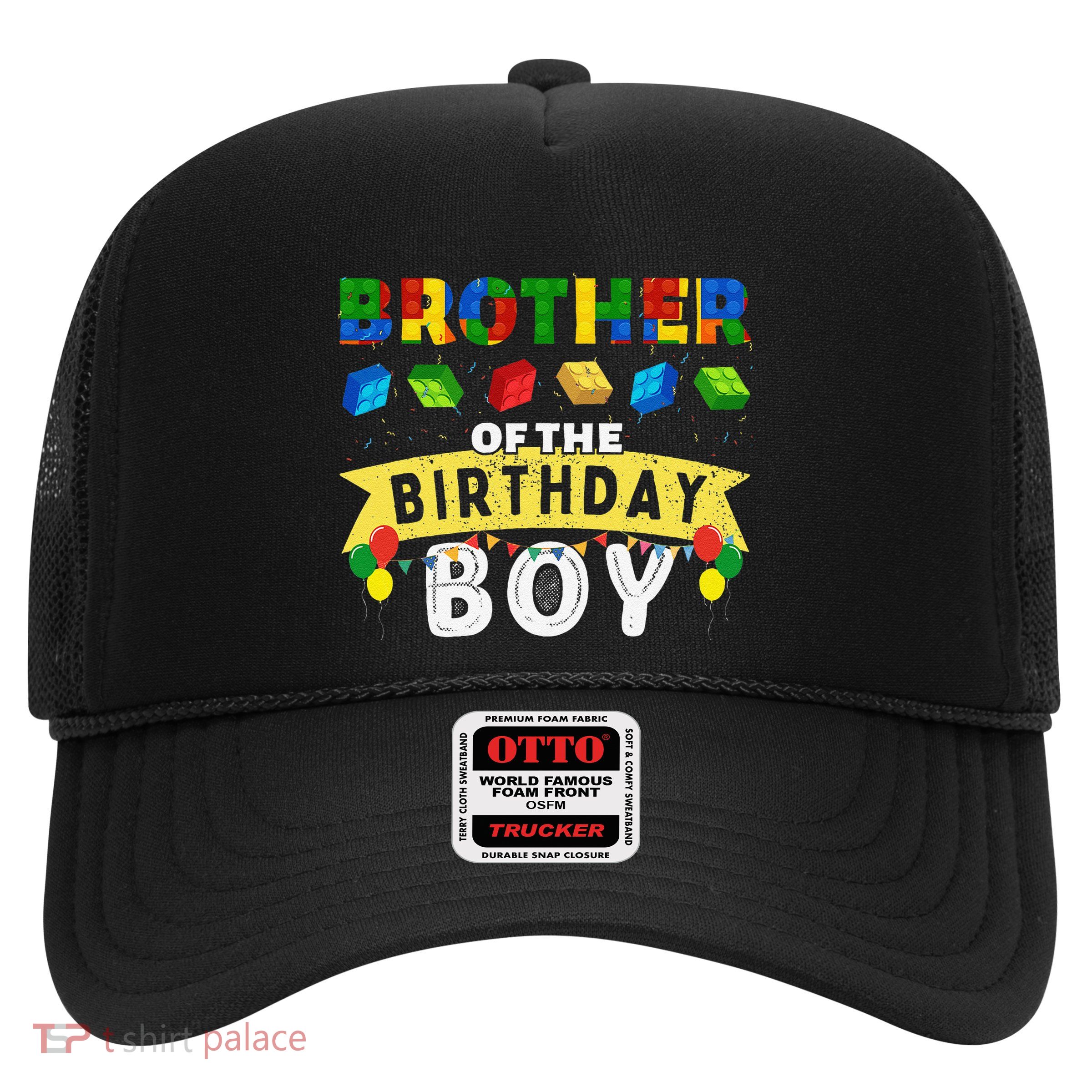 Brother Of The Birthday Boy Building Blocks Master Builder Trucker Hat