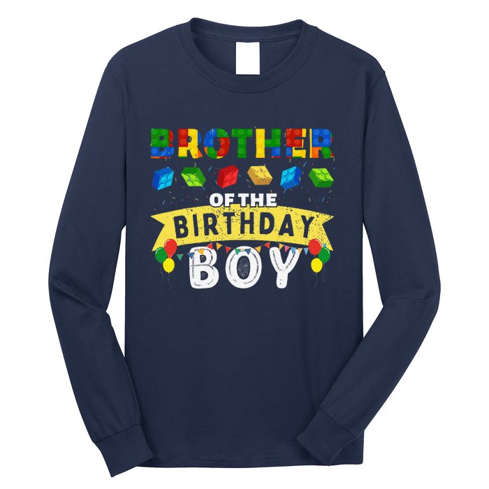 Brother Of The Birthday Boy Building Blocks Master Builder Long Sleeve Shirt