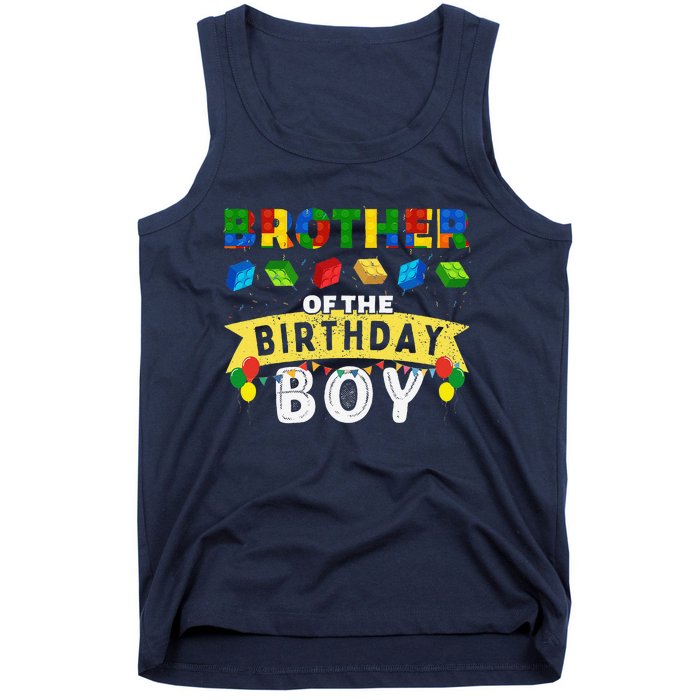 Brother Of The Birthday Boy Building Blocks Master Builder Tank Top