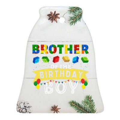 Brother Of The Birthday Boy Building Blocks Master Builder Ceramic Bell Ornament