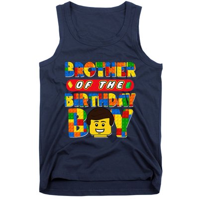 Brother Of The Birthday Boy Building Brick Family Matching Tank Top