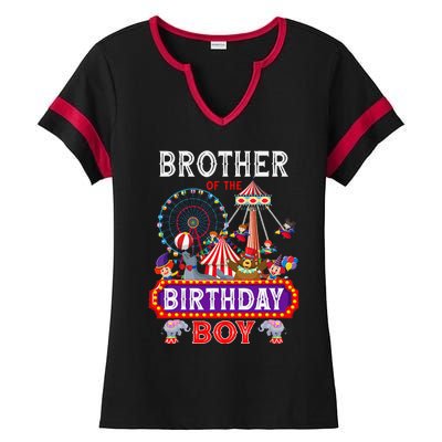 Brother Of The Birthday Boy Carnival Circus 1st Birthday Ladies Halftime Notch Neck Tee