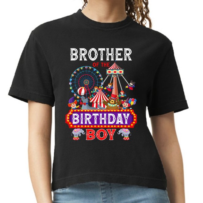 Brother Of The Birthday Boy Carnival Circus 1st Birthday Comfort Colors Boxy T-Shirt