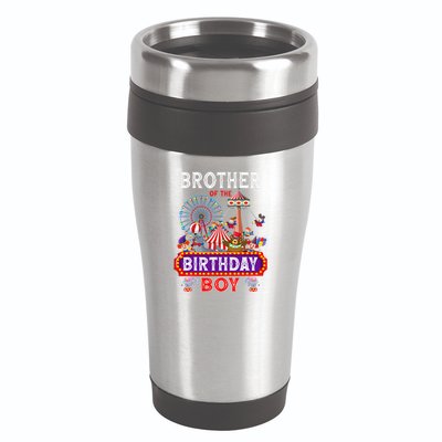 Brother Of The Birthday Boy Carnival Circus 1st Birthday 16oz Travel Tumbler