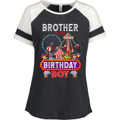 Brother Of The Birthday Boy Carnival Circus 1st Birthday Enza Ladies Jersey Colorblock Tee