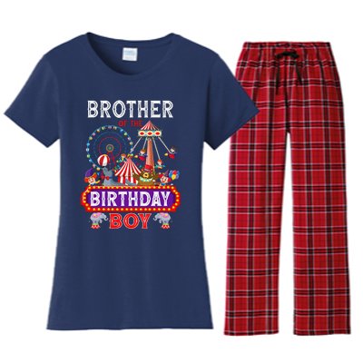 Brother Of The Birthday Boy Carnival Circus 1st Birthday Women's Flannel Pajama Set