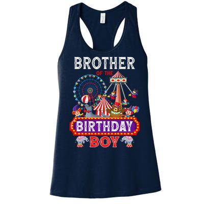 Brother Of The Birthday Boy Carnival Circus 1st Birthday Women's Racerback Tank