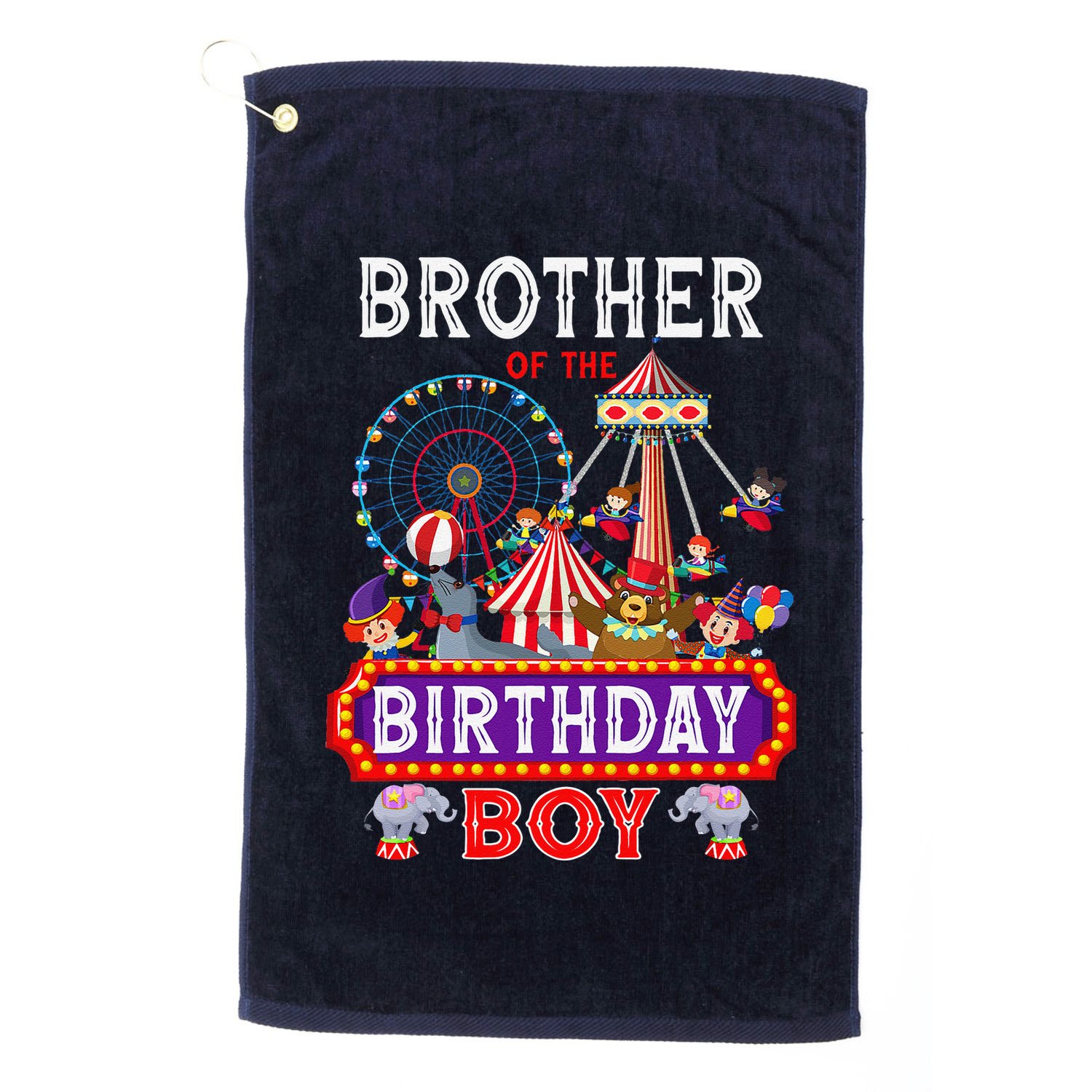 Brother Of The Birthday Boy Carnival Circus 1st Birthday Golf Towel