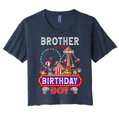 Brother Of The Birthday Boy Carnival Circus 1st Birthday Women's Crop Top Tee