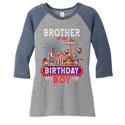 Brother Of The Birthday Boy Carnival Circus 1st Birthday Women's Tri-Blend 3/4-Sleeve Raglan Shirt