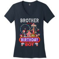 Brother Of The Birthday Boy Carnival Circus 1st Birthday Women's V-Neck T-Shirt