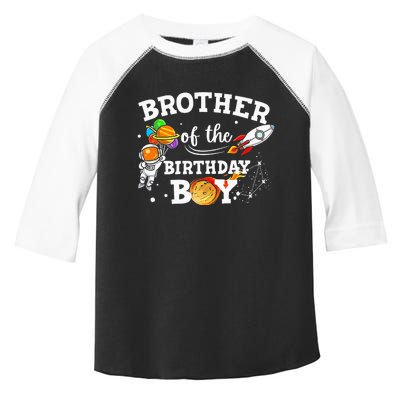 Brother Of The Birthday Astronaut Space Theme Toddler Fine Jersey T-Shirt