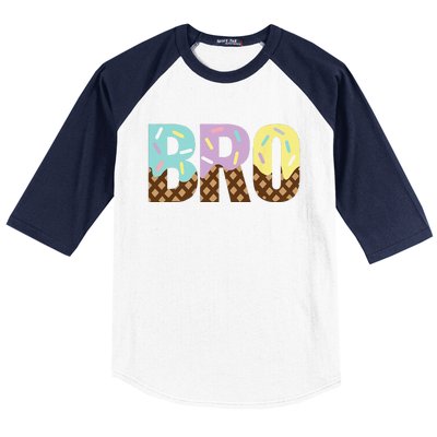 Brother Of The Sweet One Ice Cream 1st First Birthday Family Baseball Sleeve Shirt