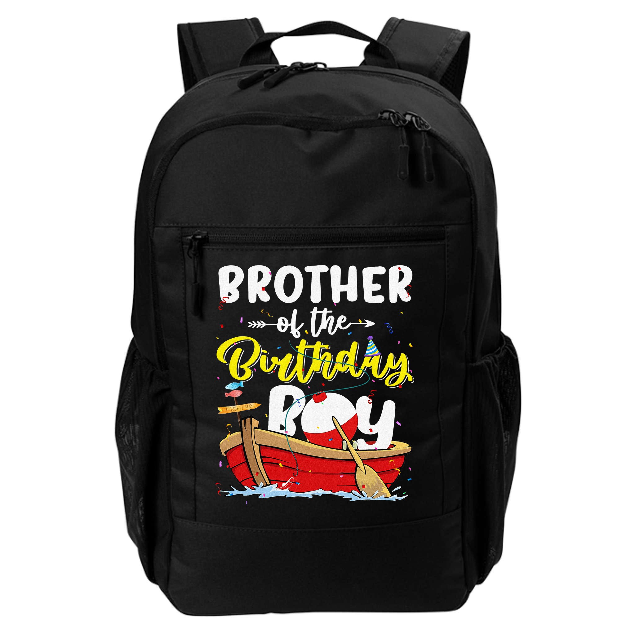 Brother Of The Birthday Fishing Fisherman Family Bday Backpack